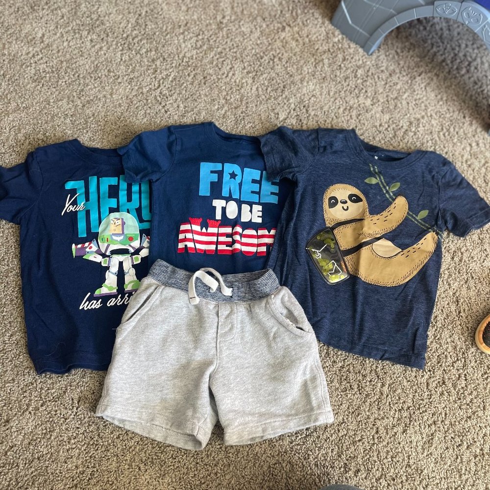 Boys Clothes - 3 Shirts & Short